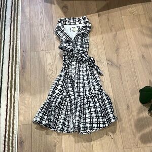 MAEVE (Anthro) Black and White Plaid Women's Dress